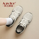 奧古獅登（Agsdon）德訓鞋女春季新款復古磨砂厚底板鞋女拼接運動(dòng)鞋女休閑鞋女 灰 38