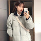 2024新款冬季棉衣女小個(gè)子面包服韓系羽絨棉服oversize潮棉襖外套 灰藍(lán)色 S