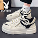 花花公子板鞋男鞋2025秋冬季新款透氣韓版小眾青少年百搭休閑板鞋子男款潮 白黑【主圖款】 41