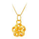 黃金中國結吊墜金包銀999項鏈掛墜女鏤空花朵生日送女友閨蜜老婆 鏤空花朵吊墜【配項鏈】