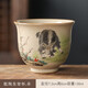 十二生肖龍年主人杯品茗杯子茶具套裝復古風(fēng)中式功夫茶杯單杯 粗陶十二生肖反口杯羊