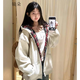 鏡朵春季衛(wèi)衣外套春秋款女加絨學(xué)生高中初中生女生2025新款秋冬季衣服 淺灰色韓版常規(guī)款 均碼 (可備注碼數(shù))