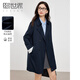 熙世界（sllsky）風(fēng)衣女中長(cháng)款2025春裝新款時(shí)尚修身寶藍色雙排扣英倫風(fēng)外套 寶藍色 XL