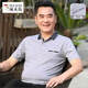 啄木鳥(niǎo)短袖T恤男 爸爸t恤40-50歲翻領(lǐng)夏季中年爺爺裝中老年人冰絲薄款 1194灰色 XL /175