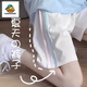 G.DUCKKIDS女童短褲夏季兒童大童運動五分褲童裝純棉新款玉桂狗寶寶洋氣時髦 白色-純色【單件】 130 cm