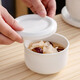 國玥景德鎮高溫骨瓷蒸蛋碗家用陶瓷帶蓋保鮮碗釉下彩蛋羹碗加大泡面碗 純白4英寸帶蓋蒸蛋碗1個(gè)300ml
