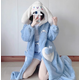 森聲睡袍女冬季珊瑚絨加絨加厚學(xué)生睡衣女士冬天可愛風(fēng)小個(gè)子家居服外 玉桂狗【袍子+褲子】 M 小碼（80-130斤）