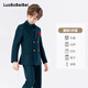 蘿卜唄唄（LUOBOBEIBEI）兒童西服套裝男童禮服婚禮花童小西裝新年演出服 墨綠五件套 140