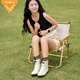 非常行（Jolly Walk） 雨鞋女 雨靴短筒時(shí)尚水鞋防水膠鞋套鞋水靴JW302 淺米色 37