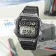 卡西歐（CASIO）小方塊手表手表男復古防水學生小方AE-1300WH-8A 4A 1A 2A電子表 AE-1300WH-8A銀色樹脂表帶