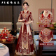FR.YH.ZH欣羽店絲絨秀禾服低領(lǐng)新娘重工新式結(jié)婚禮服修身大裙擺嫁衣顯 絲絨面料大碼 L 100-110斤