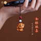 遇鹿高檔檀木質(zhì)生肖小猴子汽車(chē)鑰匙扣掛件鏈繩吊墜手機男女平安禮飾品 芭比檀木：吉祥猴（手機鏈）