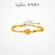 萊紳通靈黃金手鐲足金蓮花玉髓鐲子生日禮物送女友 金蓮足金手鐲-約5.92克多退少補(bǔ)