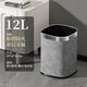 玫沃寶（Mavobo）方形垃圾桶客廳家用輕奢現代簡(jiǎn)約廚房臥室廁所大容量辦公室酒店 無(wú)蓋 方形高級灰大理石紋- 12L 銀圈