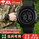 盾者戰(zhàn)術(shù)手表新兵入伍執(zhí)勤軍迷電子表多功能指南針溫度防水電子手表男 黑色【黑盤膠圈】標(biāo)準(zhǔn)款