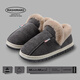 朦朦兔流氓兔包跟棉拖鞋女冬季家居加厚加絨高幫雪地靴保暖棉鞋冬天外穿 深灰色 42-43 適合41-42腳