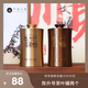 陳升號茶葉罐小號約30克合金屬茶罐戶外旅行便攜金色/咖啡色 金色/咖啡色茶葉罐各1個