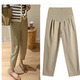 南叮雅格孕婦褲子寬松哈倫褲春裝外穿新款高腰顯瘦百搭休閑托腹褲長(cháng)褲春款 卡其色 XXL