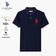 U.S. POLO ASSN.【100%棉】poo衫男夏季寬松美式休閑純棉t恤男士高端短袖男上衣
