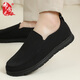 布舍元休閑鞋男布鞋平底中老年爸爸鞋老北京布鞋男431-6447 黑色 41 