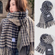 南沚格子圍巾男款秋冬季韓系氛圍感圍脖搭配毛呢大衣學(xué)生情侶送男朋友 藏青色（極速發(fā)貨）