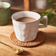 inmindhouse創(chuàng)意馬克杯小眾設(shè)計(jì)感粗陶日式咖啡杯復(fù)古下午喝水杯子燕麥牛奶杯 馬克杯-米白