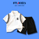 FNJ KIDS童裝男童套裝2025夏季洋氣寶寶短袖POLO衫衣服兒童兩件套潮 白色（現(xiàn)貨直發(fā)） 90 (建議身高80-90cm)