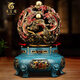 慕芳閣黃銅九轉乾坤鼎擺件公司酒店開(kāi)業(yè)禮品客廳辦公室裝飾品商務(wù)禮品 小號藍彩色（高20厘米）