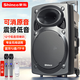 新科廣場舞音響大功率低音炮移動戶外K歌藍牙拉桿麥克風(fēng)音箱擴音器無線話筒攤擺喇叭 12英寸雙話筒