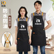 耐典高端防水圍裙定制logo印字咖啡奶茶店蛋糕店美甲師餐廳工作服訂做