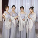 音團(tuán)香檳色伴娘披肩新娘婚紗婚禮外套禮服外搭姐妹團(tuán)圍巾女秋冬季白色 香檳色【加厚款】