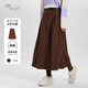 片斷半身裙女冬季新款日系遮胯工裝傘裙顯瘦氣質(zhì)A字中長(cháng)裙潮 深咖 165/72A/L