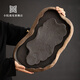 小院遇見(jiàn)復(fù)古粗陶功夫茶具茶盤(pán)整塊陶瓷家用茶托盤(pán)儲(chǔ)蓄水排水雙用茶盤(pán) 古早燒系列（荷葉干泡盤(pán)大號(hào)）
