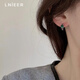 LnieerS925銀橄欖綠氣質(zhì)耳扣女復(fù)古法式耳圈輕奢高級(jí)感冷淡風(fēng)耳環(huán)男耳飾 S925銀 復(fù)古綠色耳環(huán)【一對(duì)】