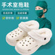 木清清手術(shù)室專(zhuān)用拖鞋男女防滑冬季醫院工作醫生加絨防水護士棉洞洞拖鞋 【白色裸鞋】加絨洞洞鞋 38-39 (240mm) 可拆卸內里