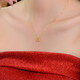 Lossot浪漫愛心足金黃金吊墜女3D硬金桃心18K金項鏈送女友老婆七夕禮物