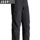 吉普（JEEP）輕奢加絨沖鋒褲時(shí)尚三防潮牌保暖休閑褲登山戶(hù)外沖鋒褲 黑色 2XL