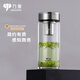 萬象（WANXIANG）加厚單層玻璃杯男士大容量便攜式車載帶濾網(wǎng)茶杯高檔商務(wù)辦公水杯 U48R-鈦銀色520ml