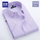 羅蒙短袖襯衫男士2026夏季新款商務(wù)職業(yè)上班修身條紋休閑免燙襯衣上衣 DC625紫條【短】 3XL (42)