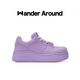 WANDER AROUNDWander around漫行2024夏季新款紫蝴蝶厚底增高板鞋透氣休閑鞋女 紫蝴蝶 單層 35