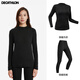 迪卡儂（DECATHLON）保暖內(nèi)衣男女秋衣秋褲速干防寒滑雪上衣褲子套裝- BL 100 SKI100 女士-黑色套裝 L