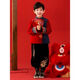 矢颯新年漢服拜年服男童冬季兒童過(guò)年服唐裝男寶寶國風(fēng)新年古裝加絨款 云起龍驤紅藍上衣+福祿褲子(童 120 建議身高120cm