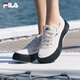 FILA斐樂(lè)女鞋楊冪同款摩登帆布鞋夏季新款水母鞋時(shí)尚休閑鞋七夕送女友 豆腐白-TA 36