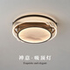 潼燈會(huì)新中式吸頂燈客廳燈led中國(guó)風(fēng)餐廳禪意臥室書(shū)房茶室全屋套餐燈具 黑色圓形-45cm三色光源