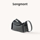 Songmont掛耳系列屋檐包mini設計師款頭層牛皮通勤斜挎hobo包 瓦礫灰 現貨