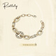 RiotLILY/艾特里里華麗復古系列優(yōu)雅酷感手鏈重工感設計送老婆 咖金+米白 19.5cm 1個(gè)