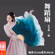 隨燦古典舞扇子舞蹈扇長(zhǎng)綢扇水墨藍(lán)漸變孤月杳然書簡(jiǎn)民族舞跳舞扇表演 40cm飄頭 31cm扇骨 右手 墨藍(lán)1把裝