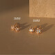 QUAMER養耳洞玫瑰金色鋯石耳釘銀小眾設計感復古耳環(huán)氣質(zhì) 玫瑰金偏香檳金3mm鋯石耳釘