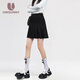 unisunny孕尚孕婦半身裙孕早期托腹短裙時(shí)尚孕媽百褶裙褲裙女外穿大碼孕婦裝 黑色 L