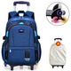 芭菲尼手拖拉桿車(chē)書(shū)包小學(xué)生男生2-3-6年級大容量減負6輪爬樓梯兩用背包 6輪爬樓//寶藍【送雨罩】